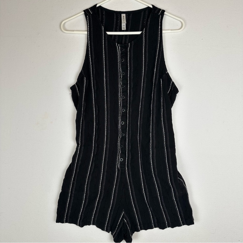 RVCA Stripe‎ Short Button Down Romper Beach